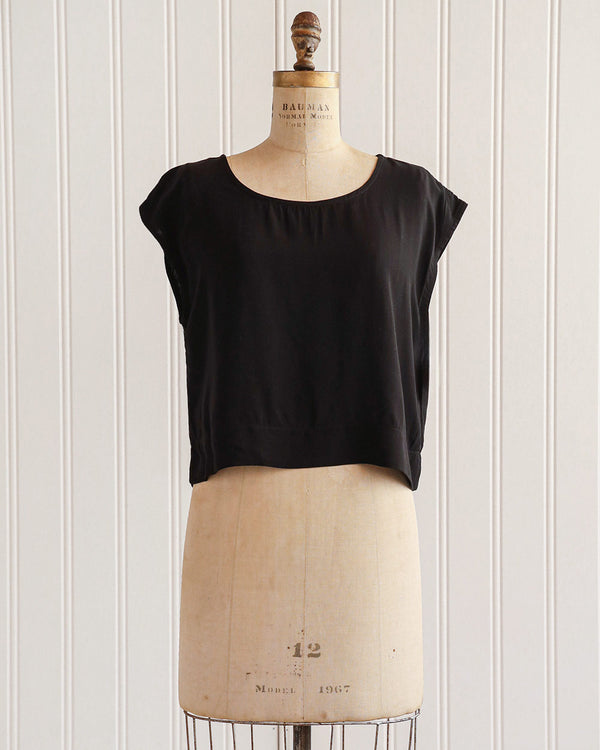 Riley Linen Top - Black